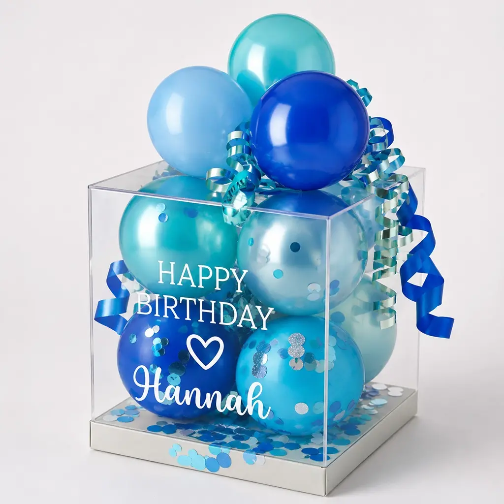 Personalisierte Ballon Geschenkbox zum Geburtstag