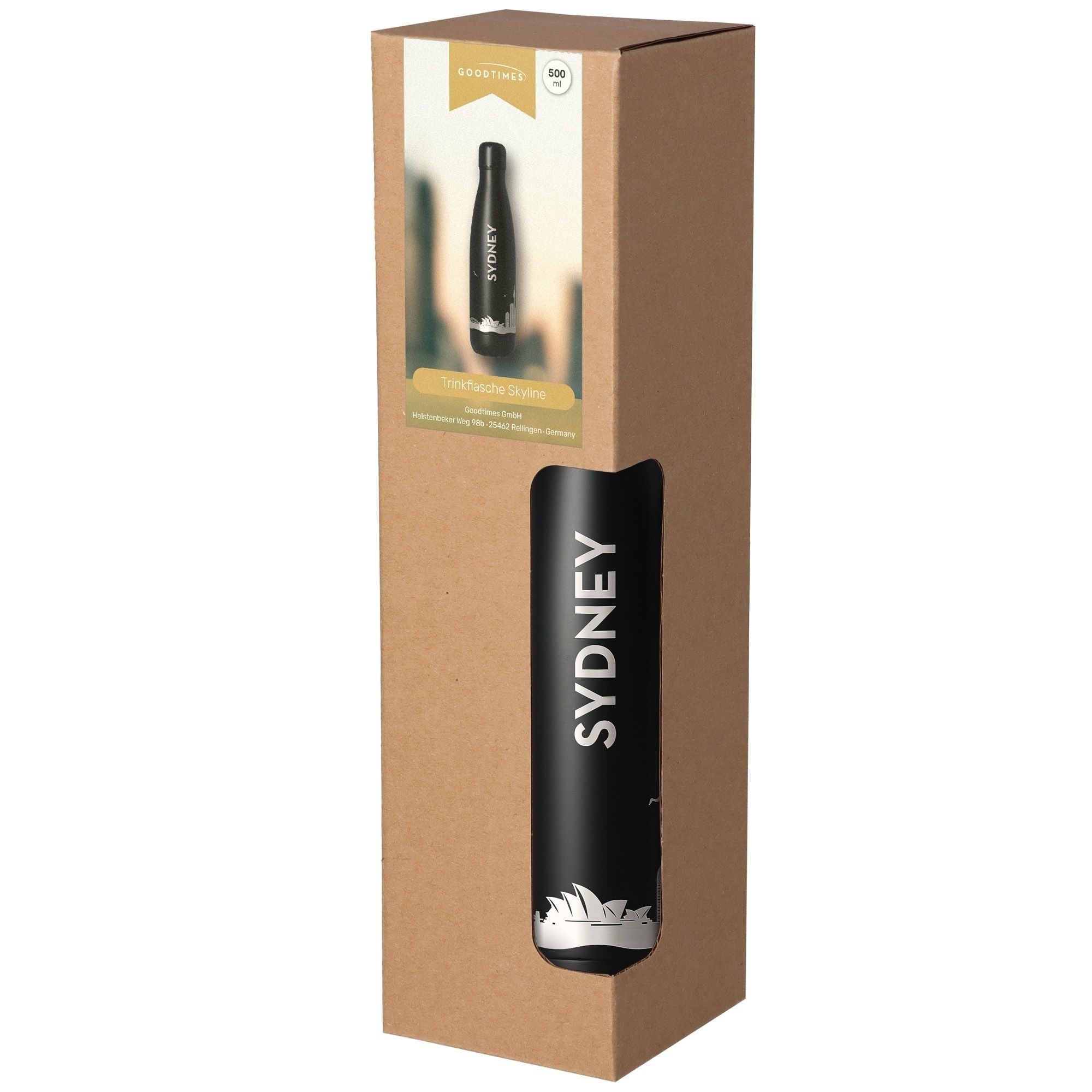 Trinkflasche Skyline Sydney Schwarz 500ml Kosmetik