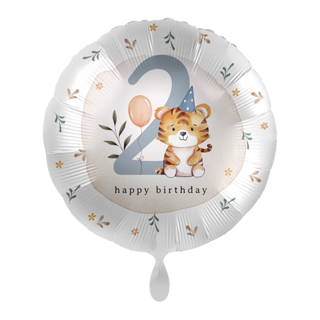 Folienballon "Zahl 2 Tiger" 45cm