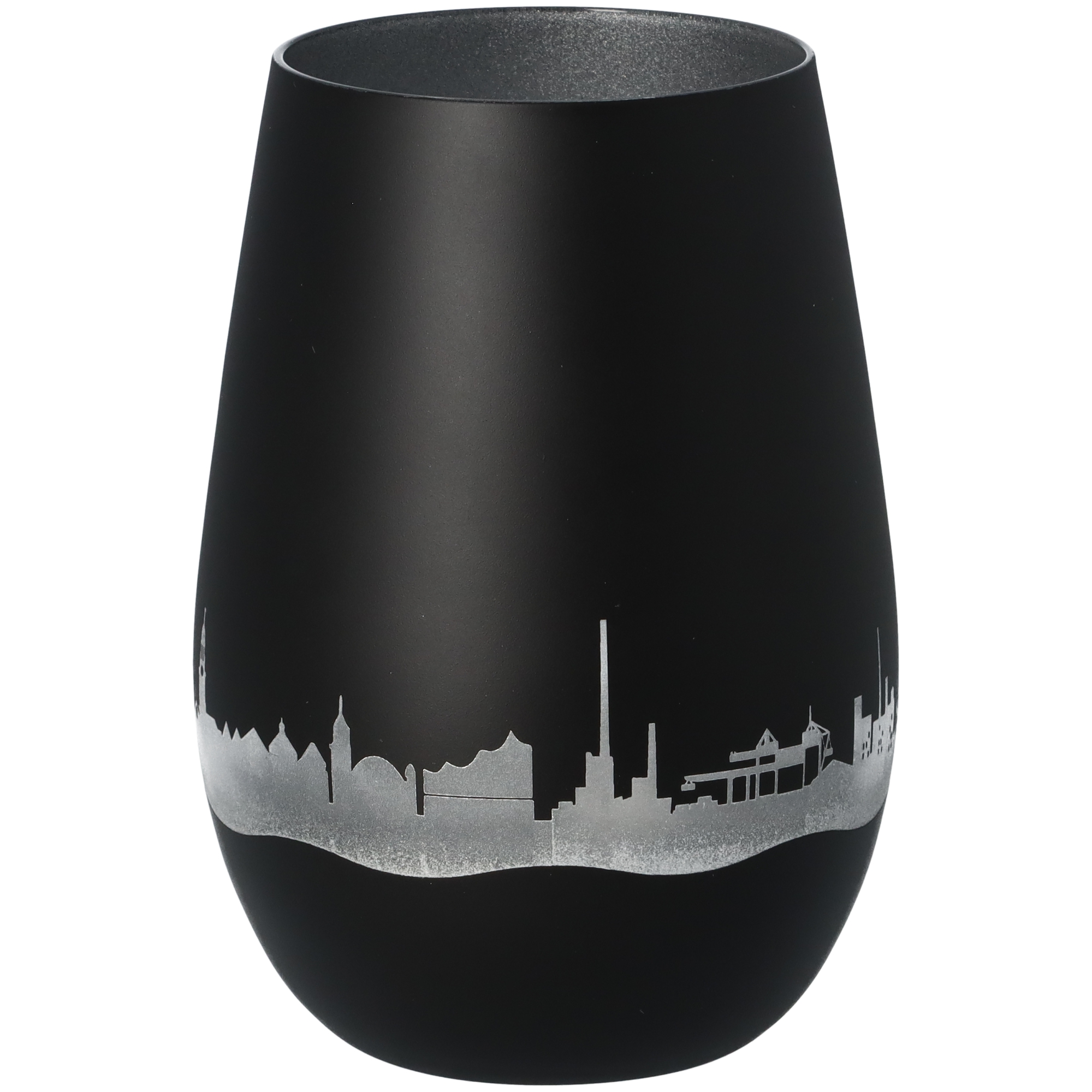Windlicht Skyline Hamburg Schwarz/Silber Windlicht Skyline Hamburg Schwarz/Silber