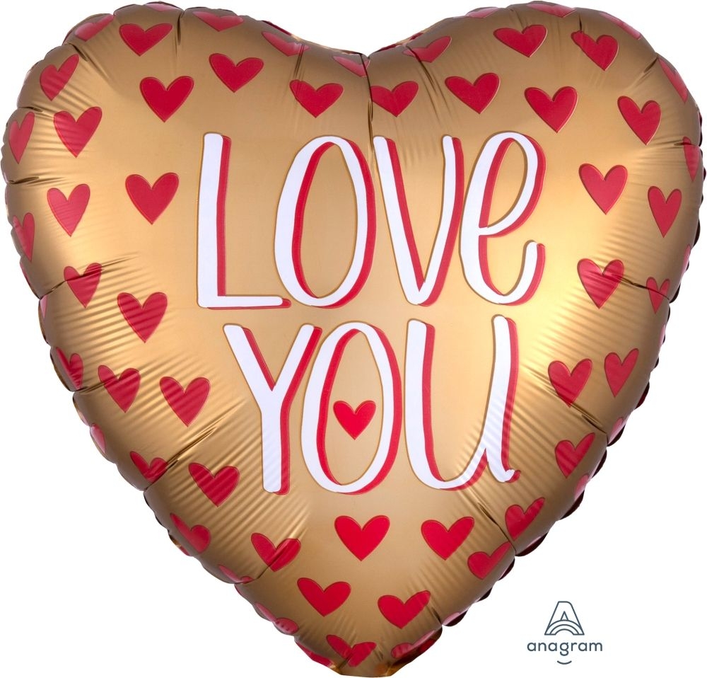 Folienballon Herz Satin "Love you" 45cm Folienballon Herz Satin "Love you" 45cm