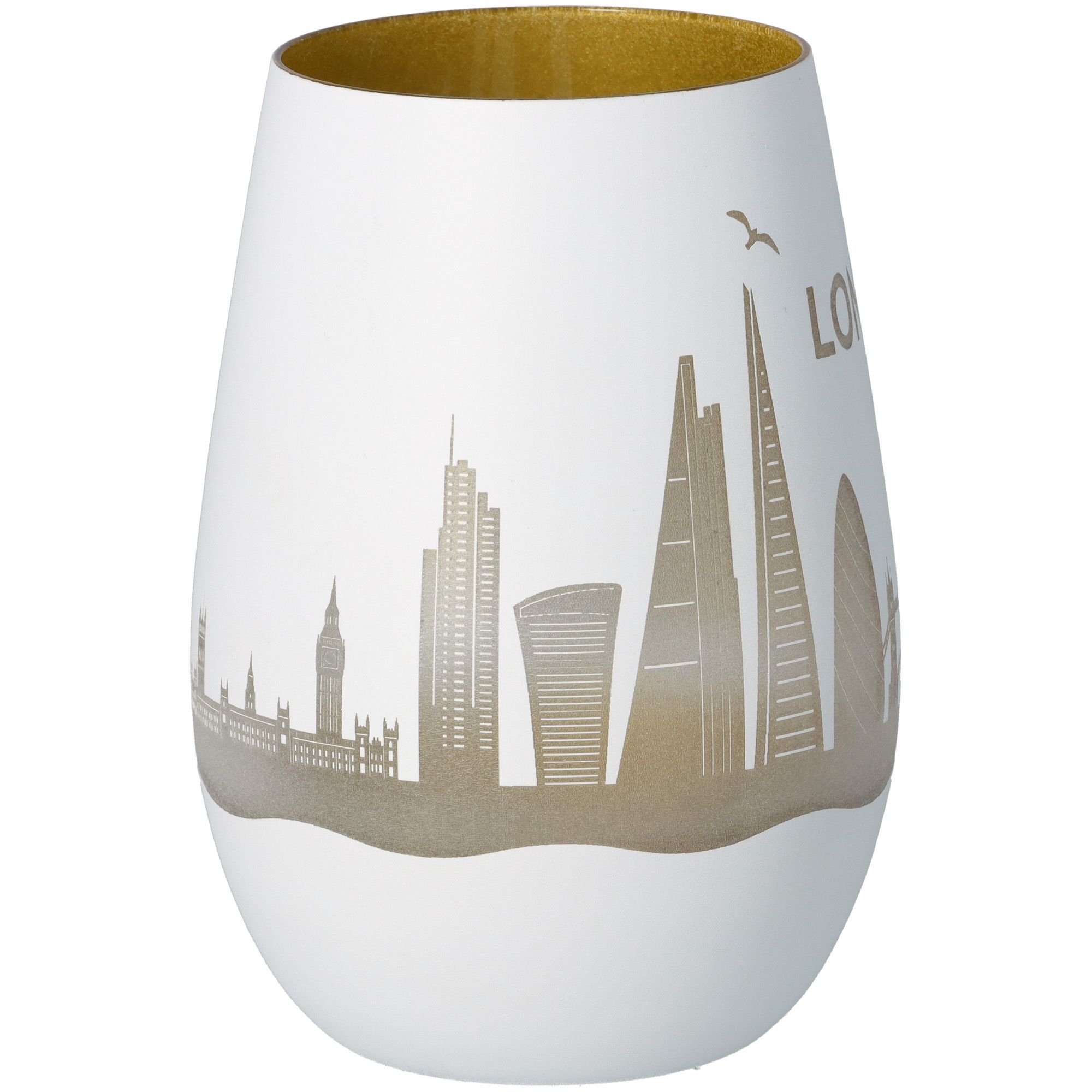 Windlicht Skyline London Weiß/Gold Windlicht Skyline London Weiß/Gold