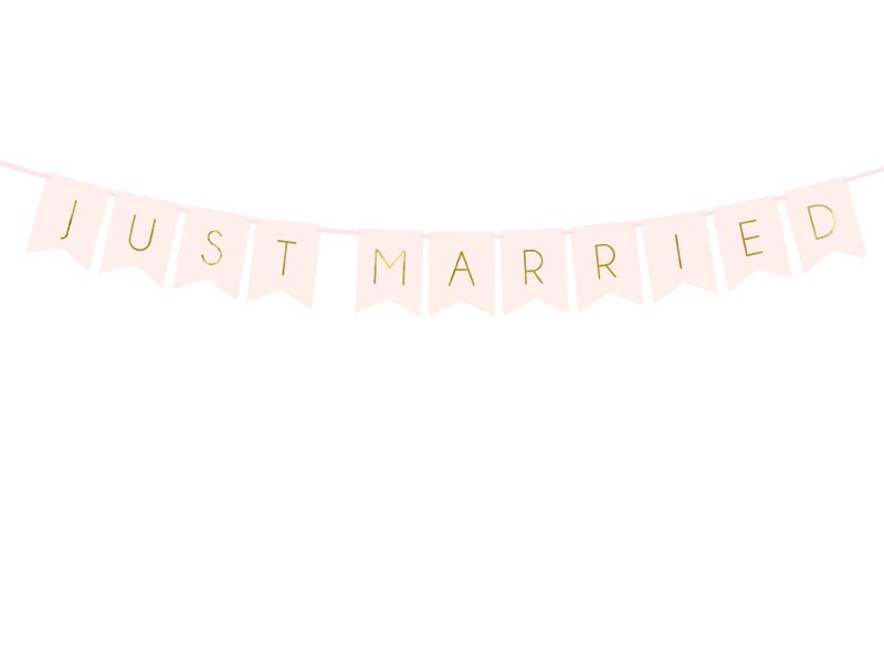 Girlande "Just Married", Rosa/Gold