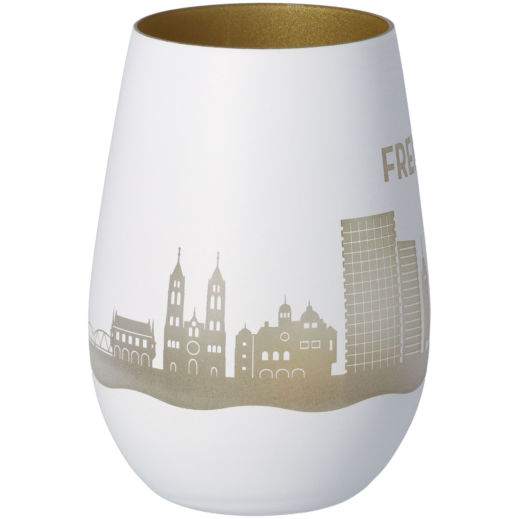 Windlicht Skyline Freiburg Weiß/Gold Windlicht Skyline Freiburg Weiß/Gold