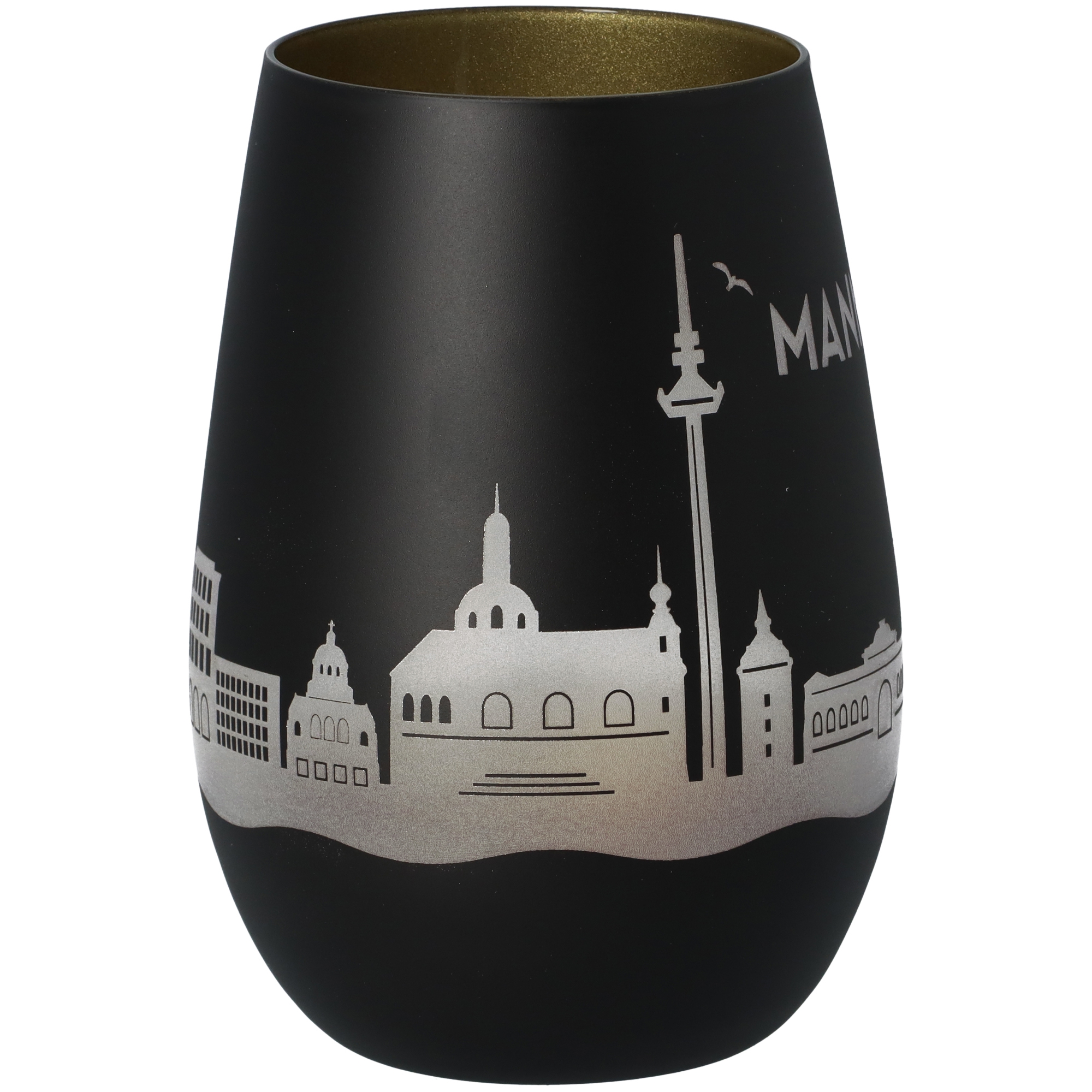 Windlicht Skyline Mannheim Schwarz/Gold Windlicht Skyline Mannheim Schwarz/Gold