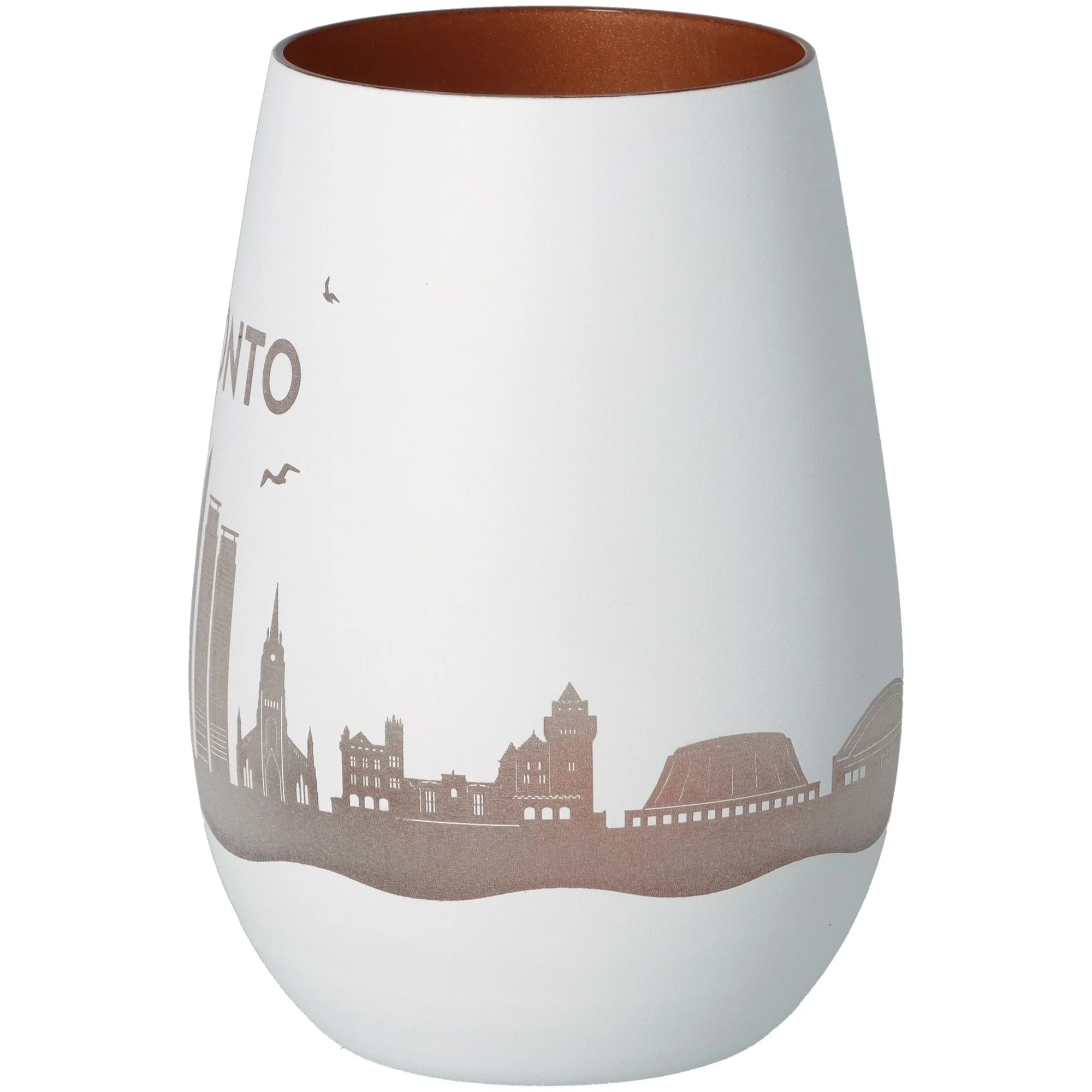 Vase, Weiße Vase, Keramik, Grafische Silhouette, Stadt skyline