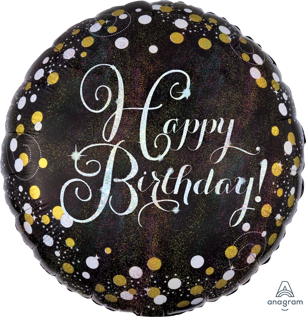 Folienballon Sparkling "Happy Birthday" 43cm