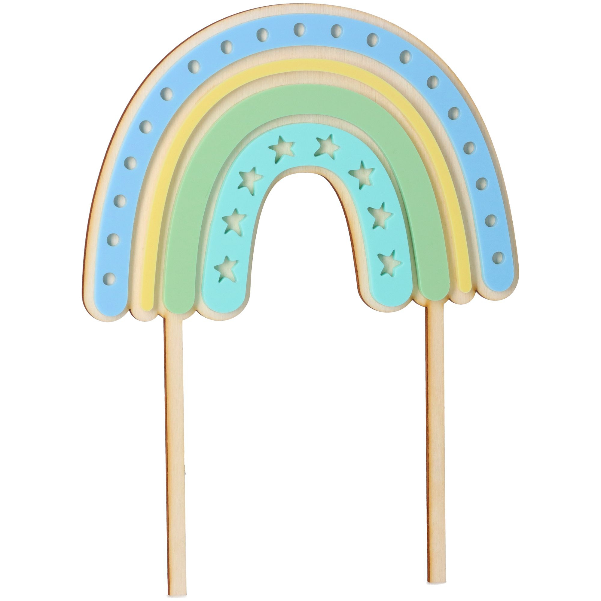 Cake Topper Regenbogen Stern aus Holz & Acryl Cake Topper Regenbogen Stern aus Holz & Acryl