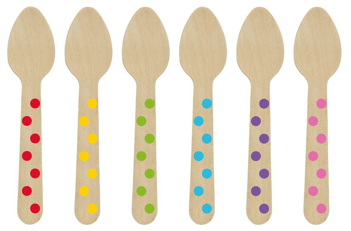 Paper Minis - 12 Holzlöffel Regenbogen Paper Minis - 12 Holzlöffel Regenbogen