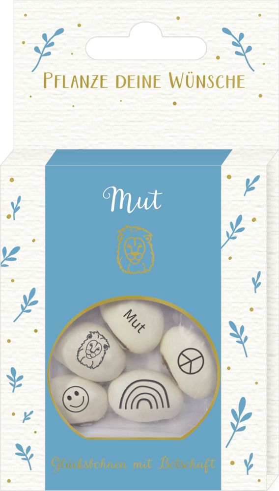 Glücksbohnen mit Botschaft "Mut" Glücksbohnen mit Botschaft "Mut"