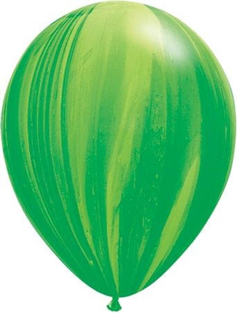 Qualatex Latexballon Super Agate Green Rainbow Ø 30cm