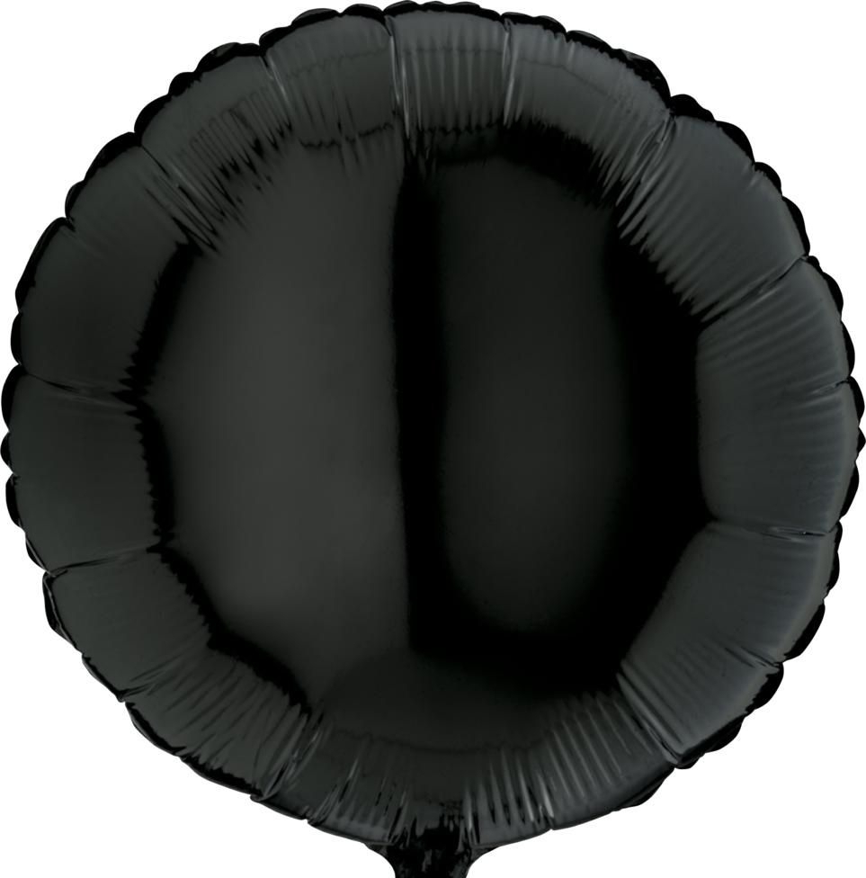 Folienballon Rund Schwarz 45cm Ballon