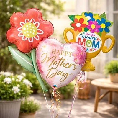 balloons, Blumenballon, Muttertag, Folienballon, Gartendekoration