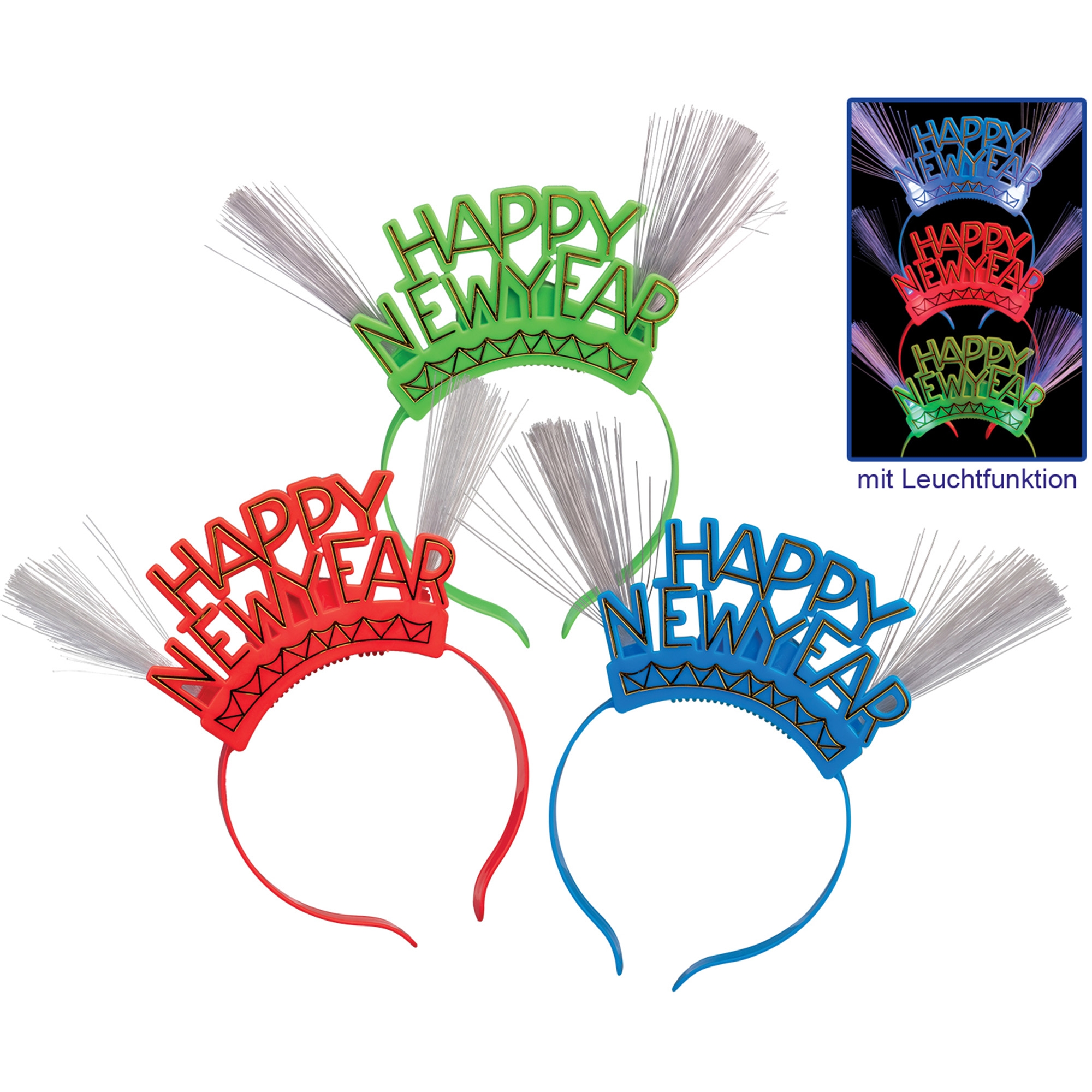 LED-Haarreifen "Happy New Year" Zubehor, Schmuck