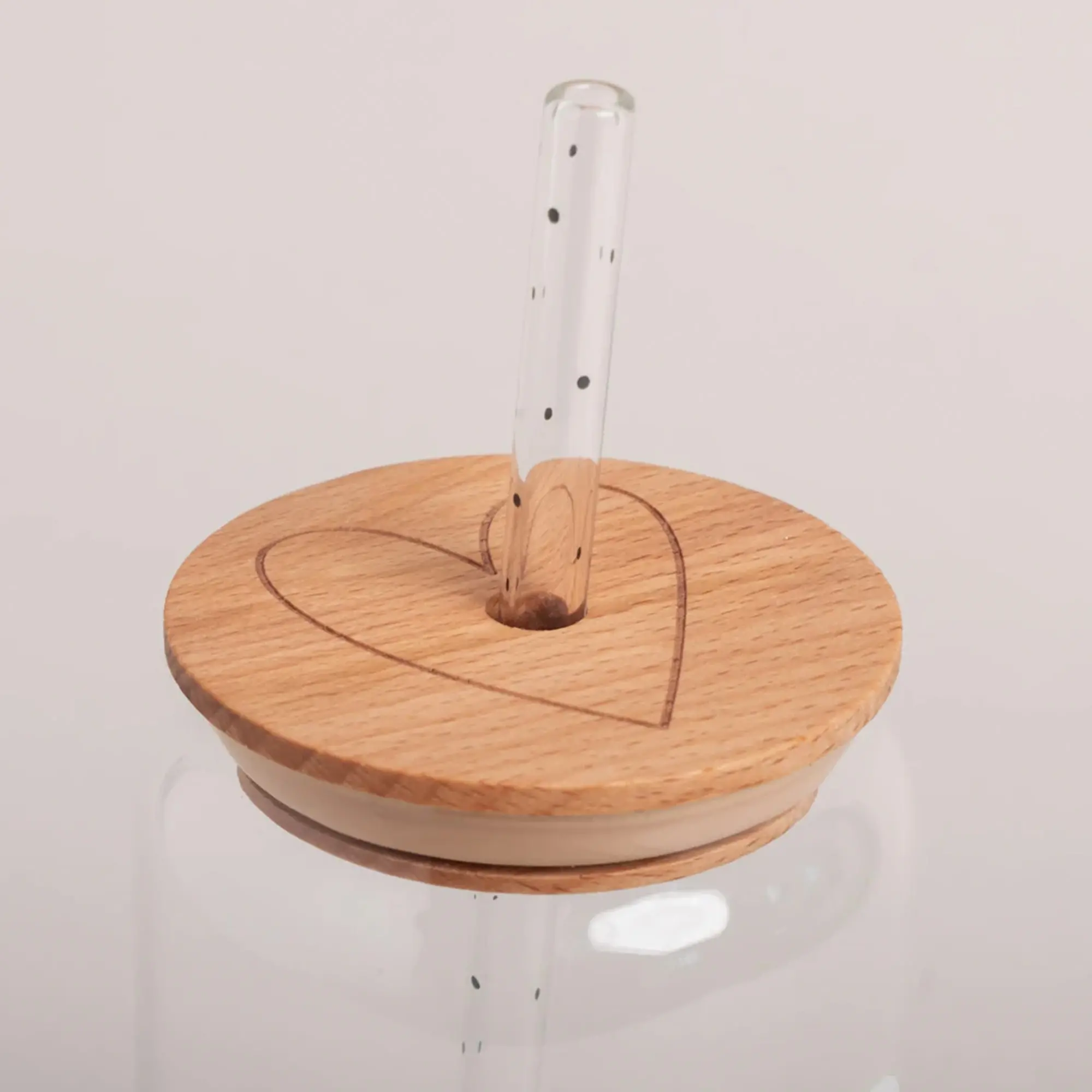 glas dropper, Holzlidhe, distilliertes dropper, glasröhre, herz geschnitzt deckel