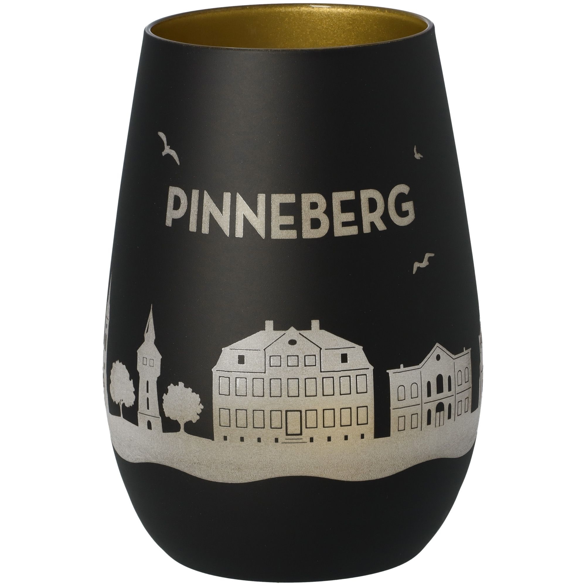 Windlicht Skyline Pinneberg Schwarz/Gold Krug, Töpferei, Vase, Tasse