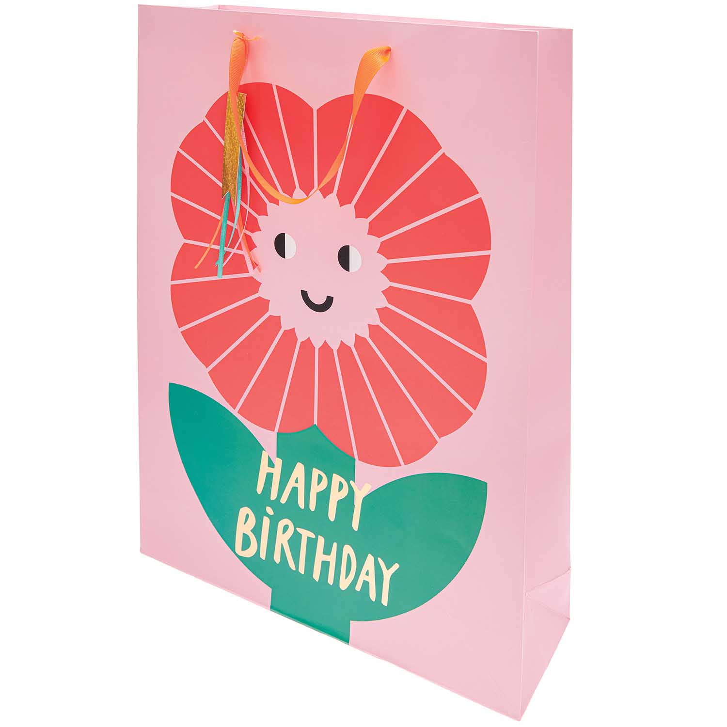 Geschenktüte "Happy Birthday" Blume XL