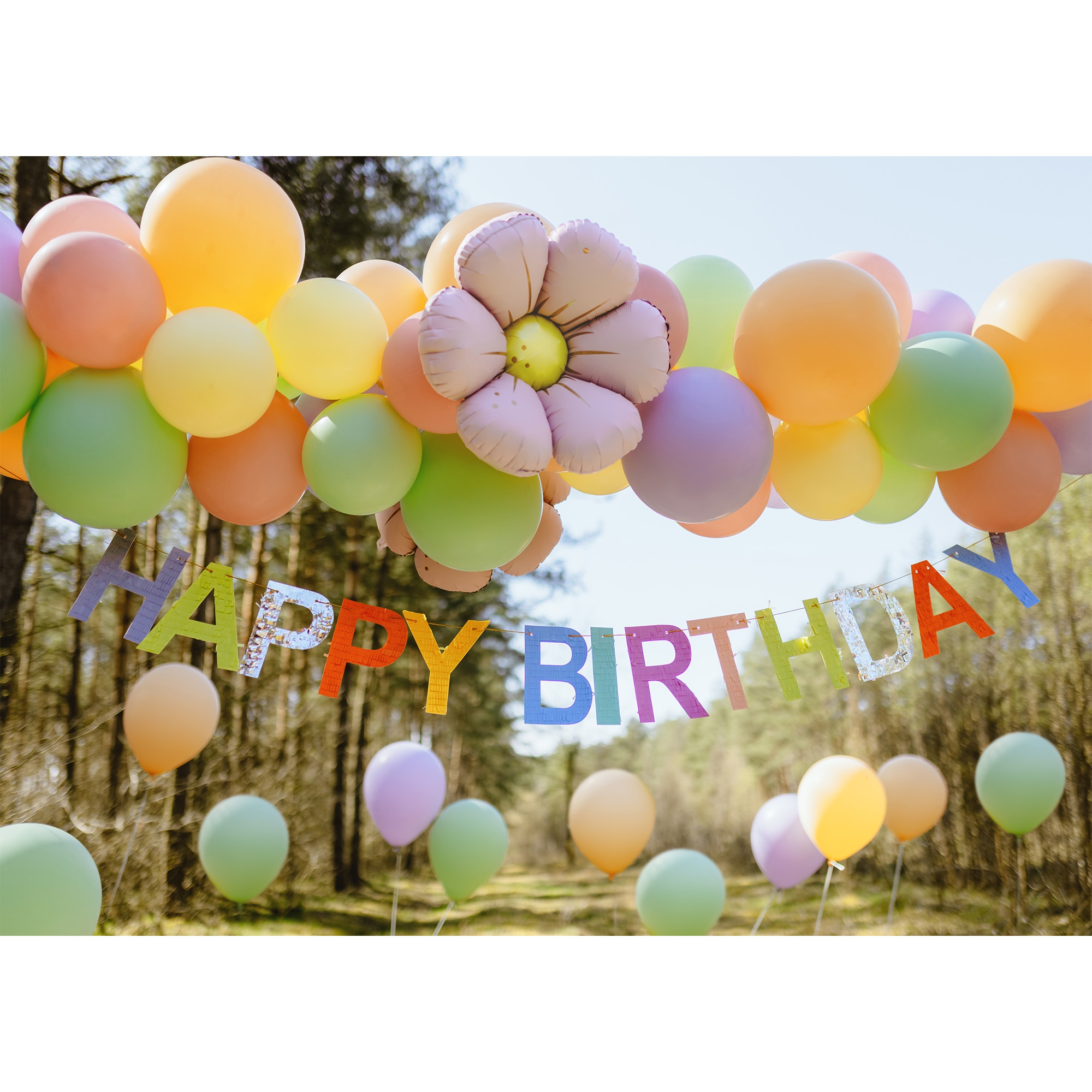 Girlande "Happy Birthday" Bunt Banner 2,2m Ballon, Leute, Person