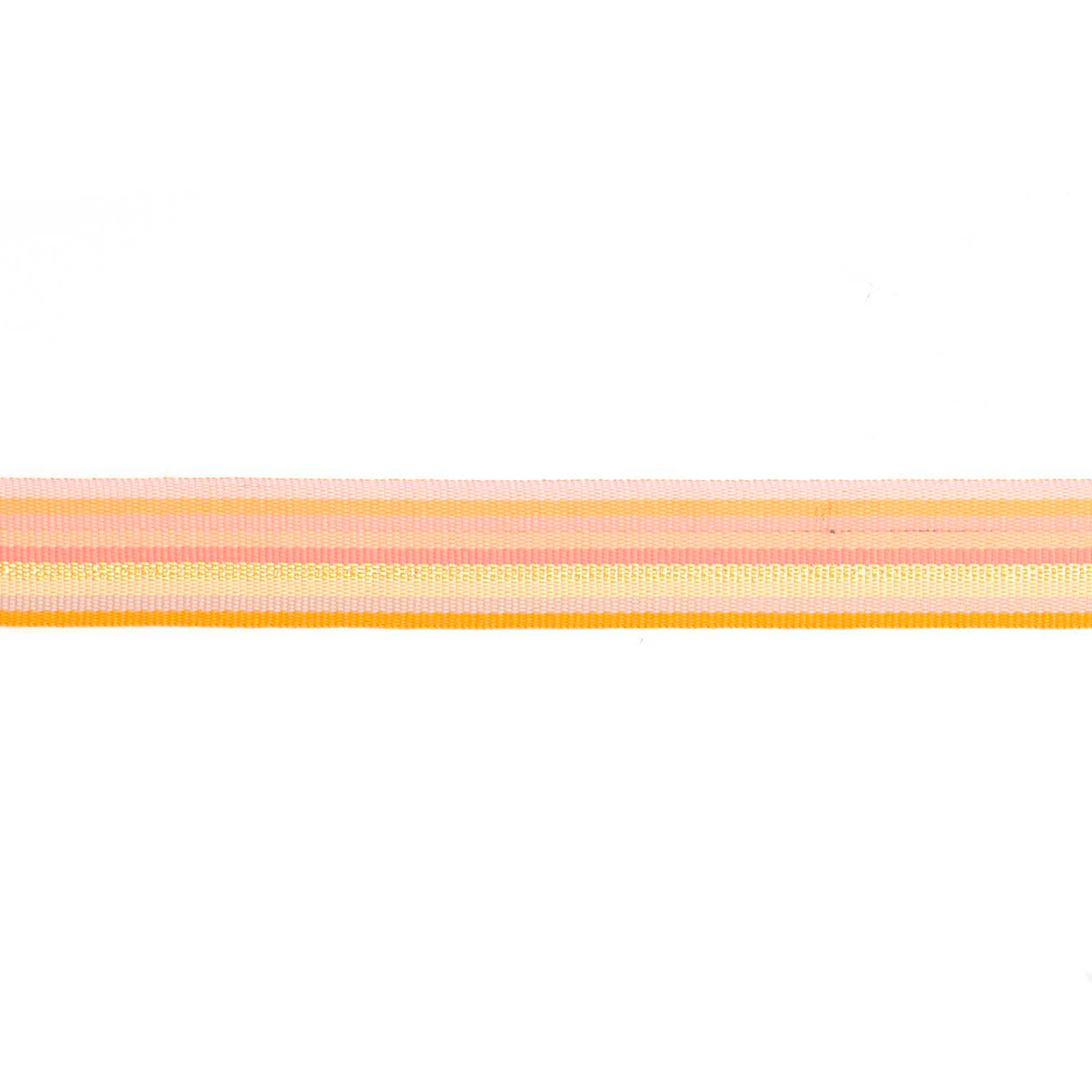Webband Multi Streifen, Orange/Grau/Gelb/Iri/Pink/Flieder, 20mm / 3m