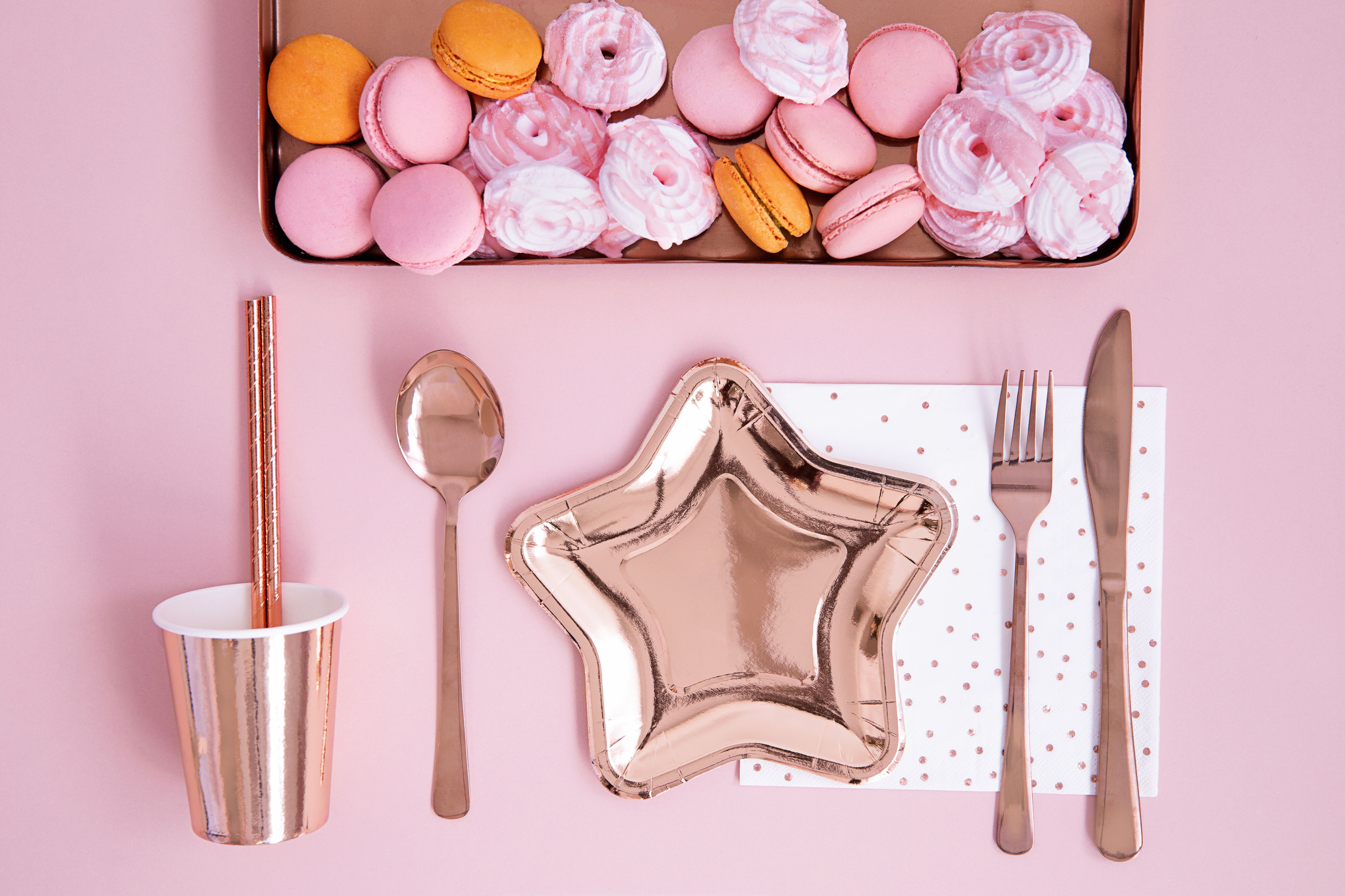 6 Pappteller "Kleiner Stern", Roségold 6 Pappteller "Kleiner Stern", Roségold