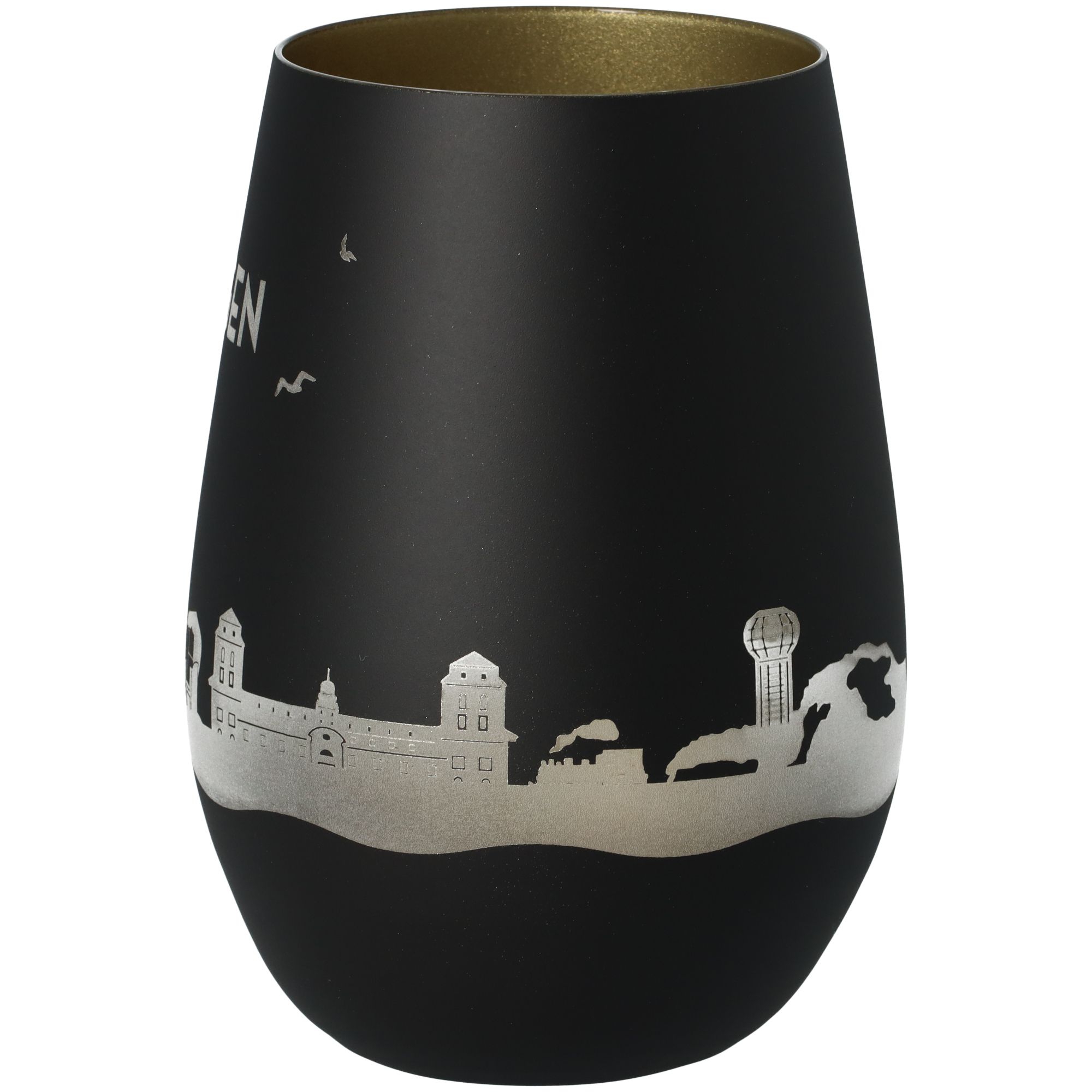 Windlicht Skyline Rügen Schwarz/Gold Windlicht Skyline Rügen Schwarz/Gold