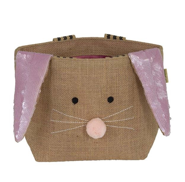 Geschenktasche aus Jute "Hase", Rosa