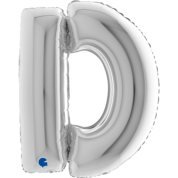 Folienballon Buchstabe D Silber 100cm Folienballon Buchstabe D Silber 100cm