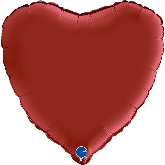 Folienballon Herz Satin Rubin Rot 45cm