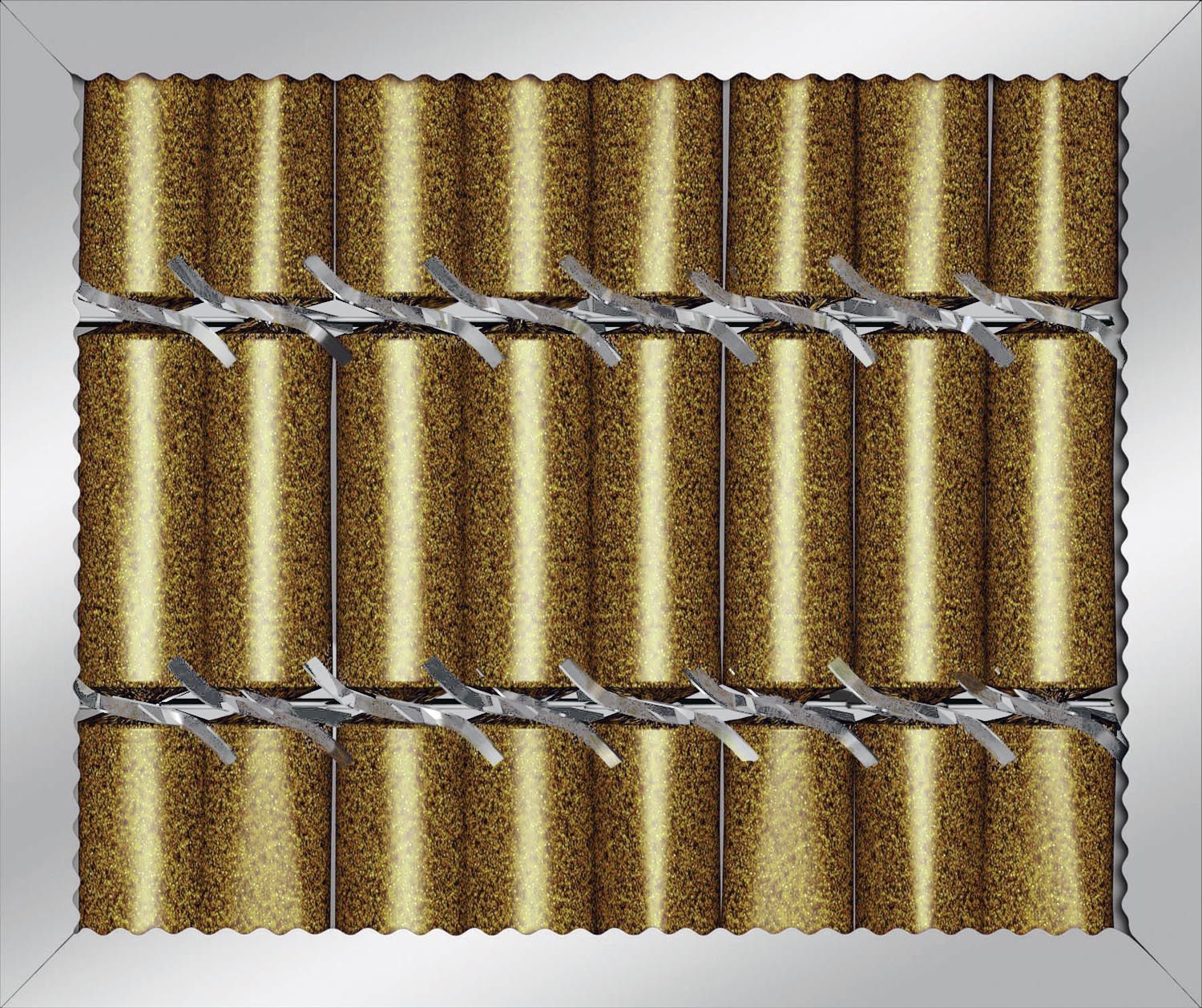 8 Knallbonbons Gold Glitter Klinge, Dolch, Messer, Waffe