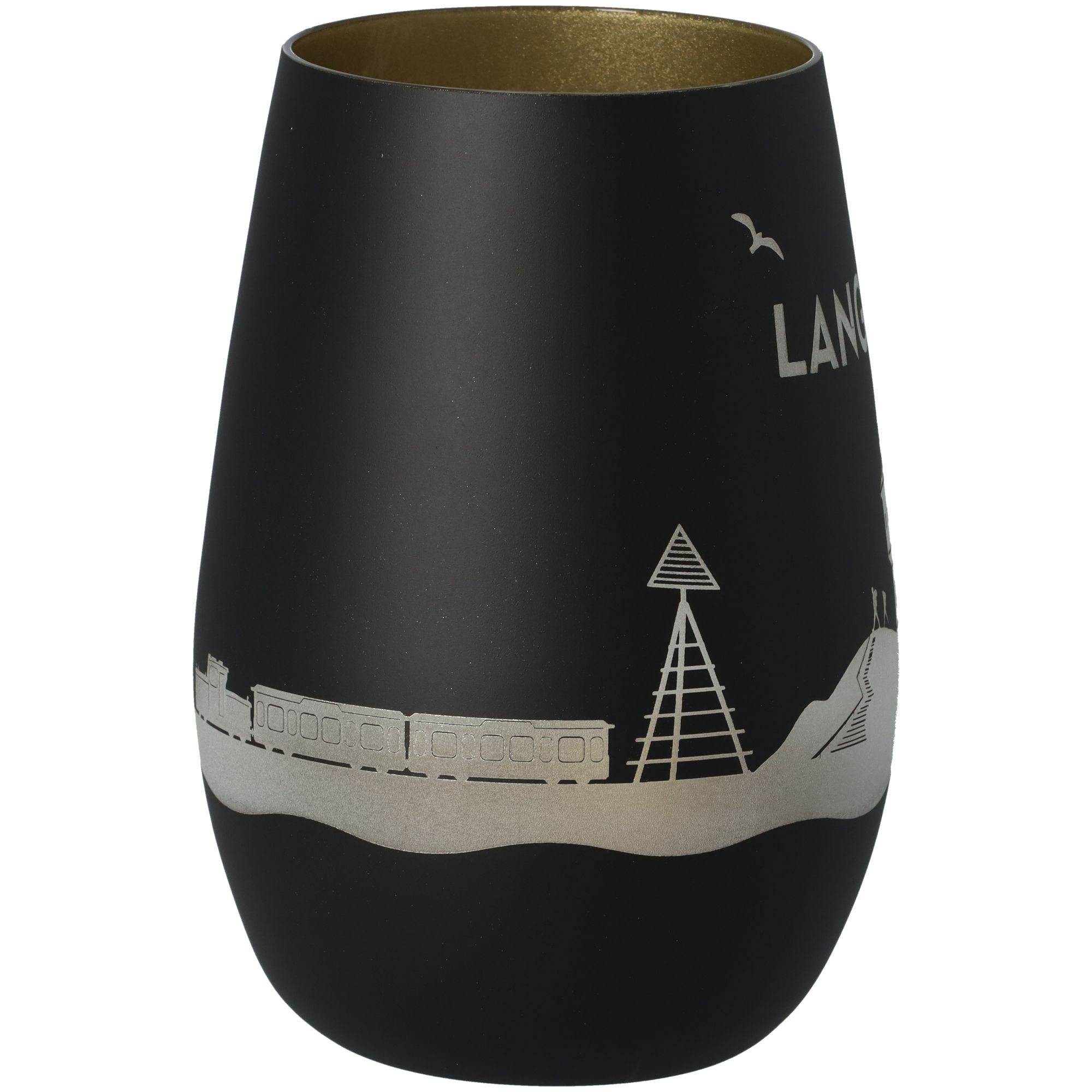 Windlicht Skyline Langeoog Schwarz/Gold Krug, Töpferei, Vase