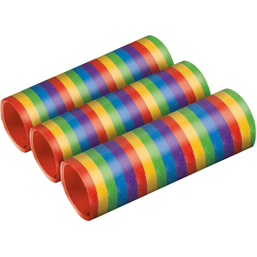 3 Luftschlangen im Set, Metallic Bunt