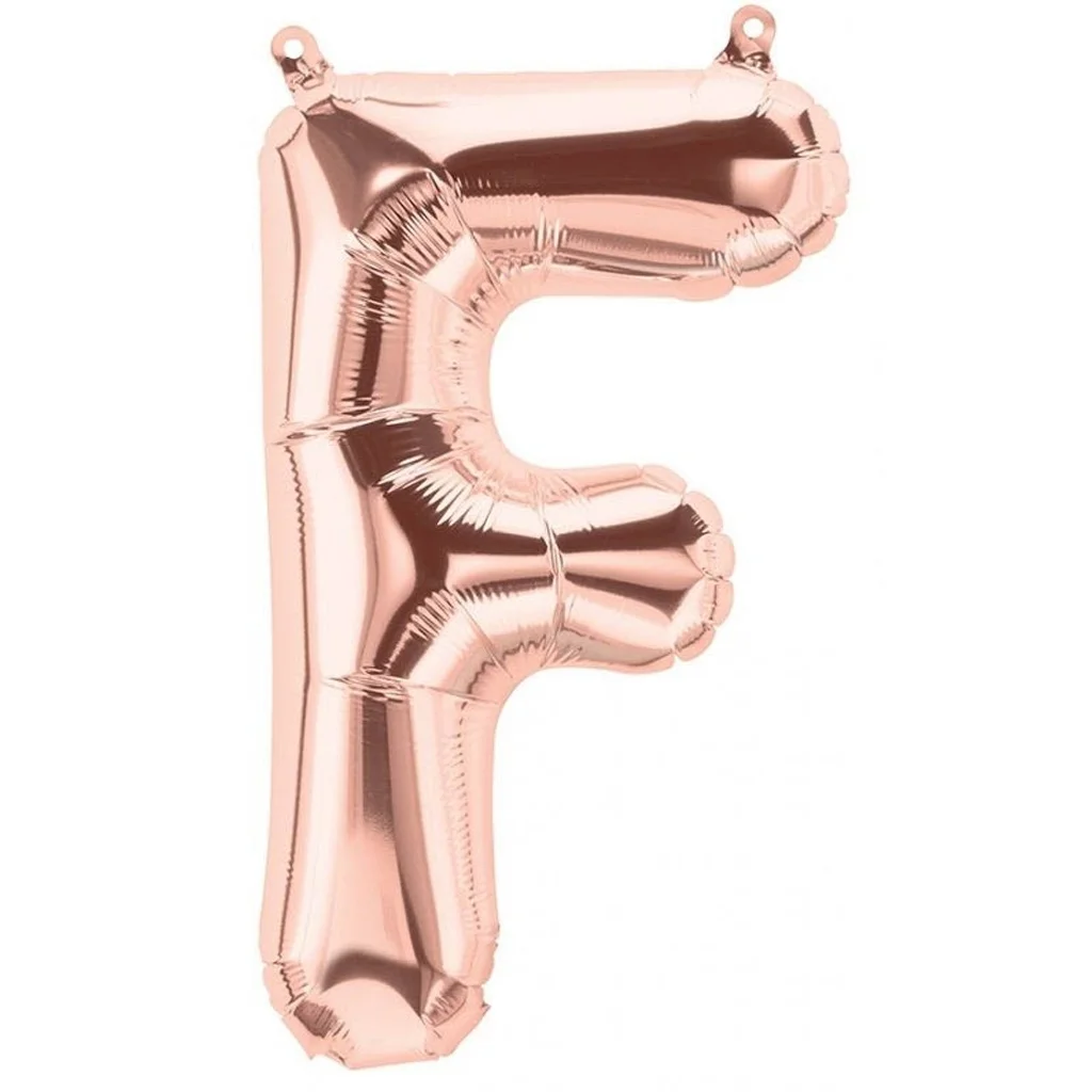 Luftballon, Buchstabe F, Roségold, Folienballon, Dekoration