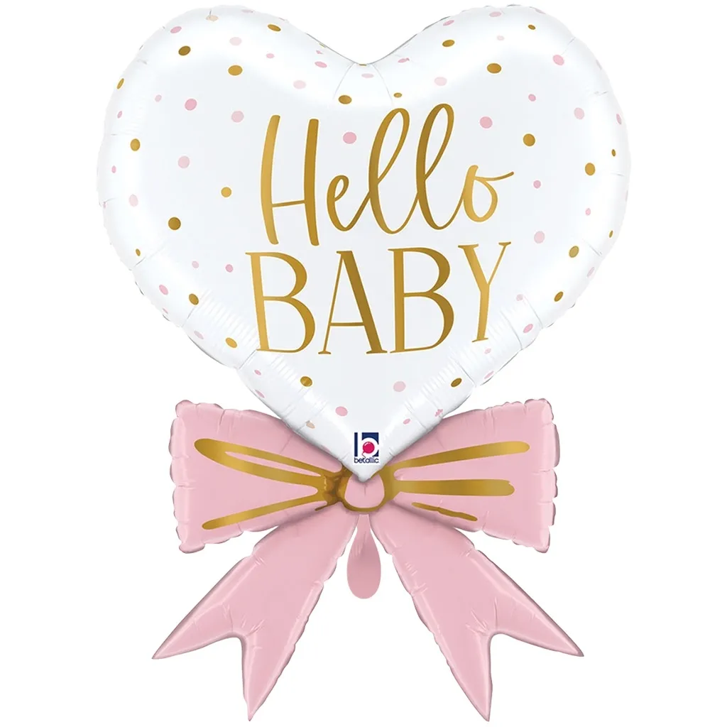 Folienballon Herz "Baby Bow Pink" 76cm