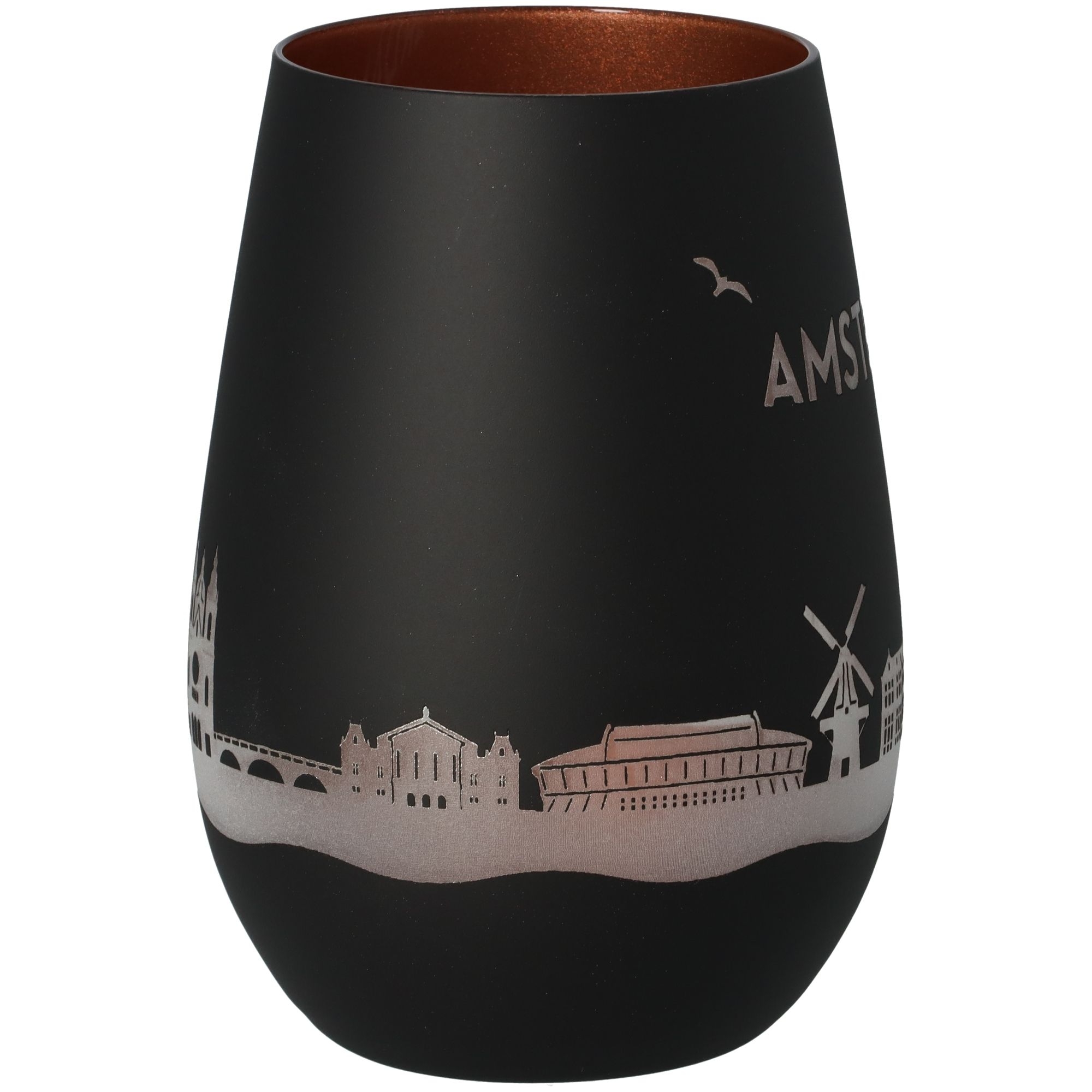 Windlicht Skyline Amsterdam Schwarz/Bronze Krug, Töpferei, Vase, Tasse