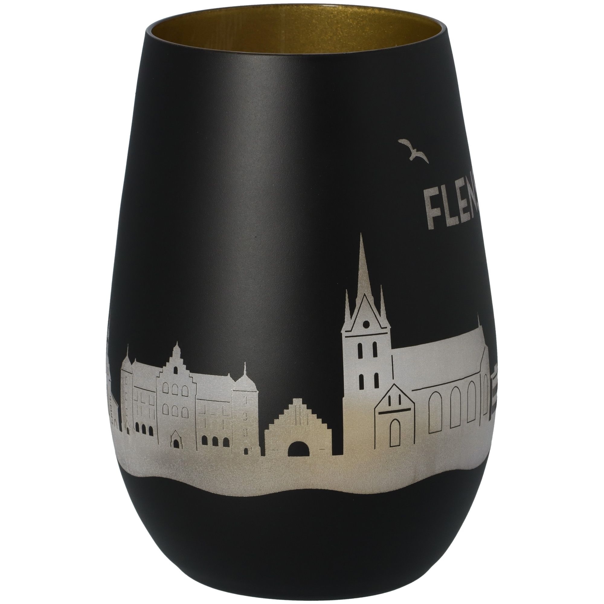 Windlicht Skyline Flensburg Schwarz/Gold Windlicht Skyline Flensburg Schwarz/Gold