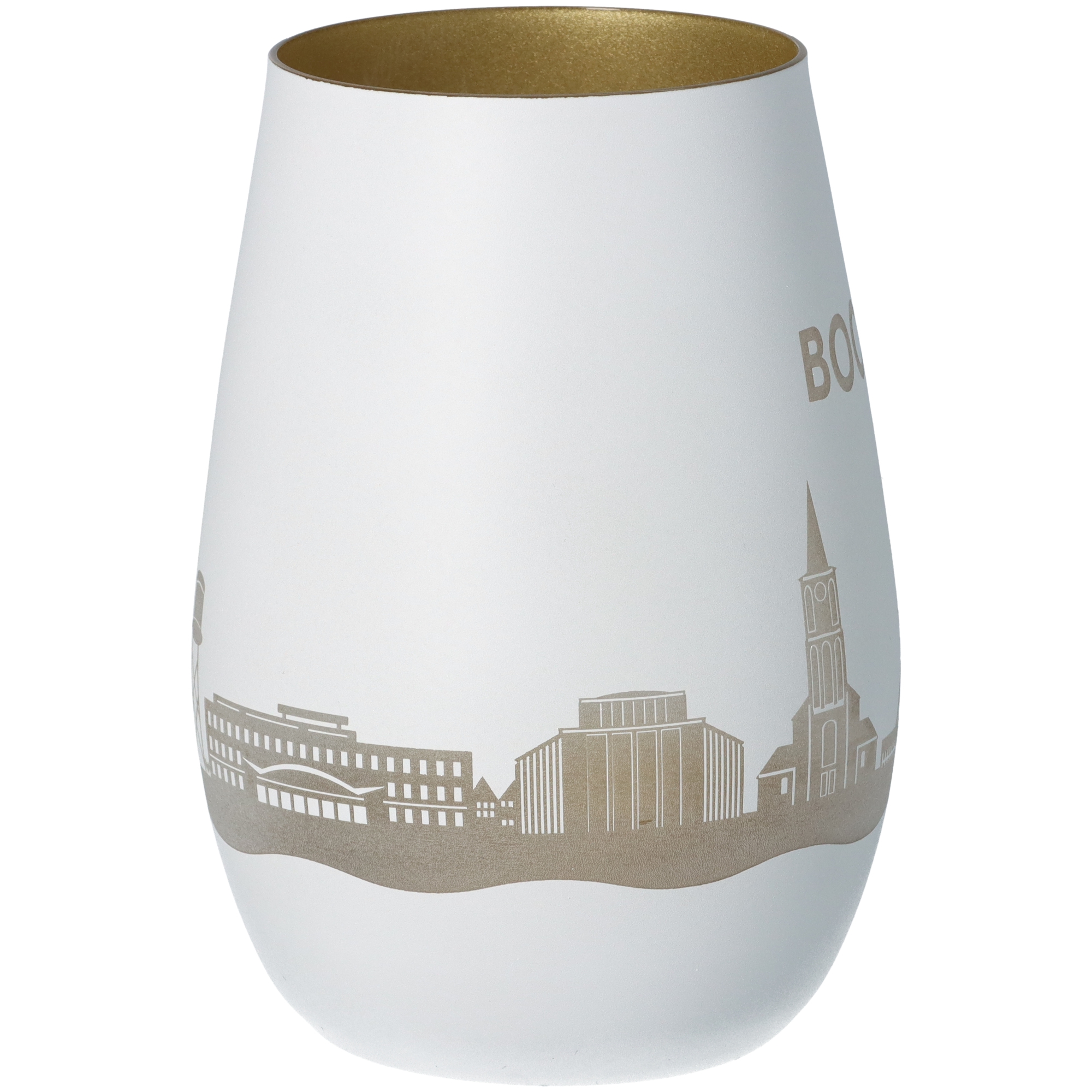 Windlicht Skyline Bochum Weiß/Gold Windlicht Skyline Bochum Weiß/Gold