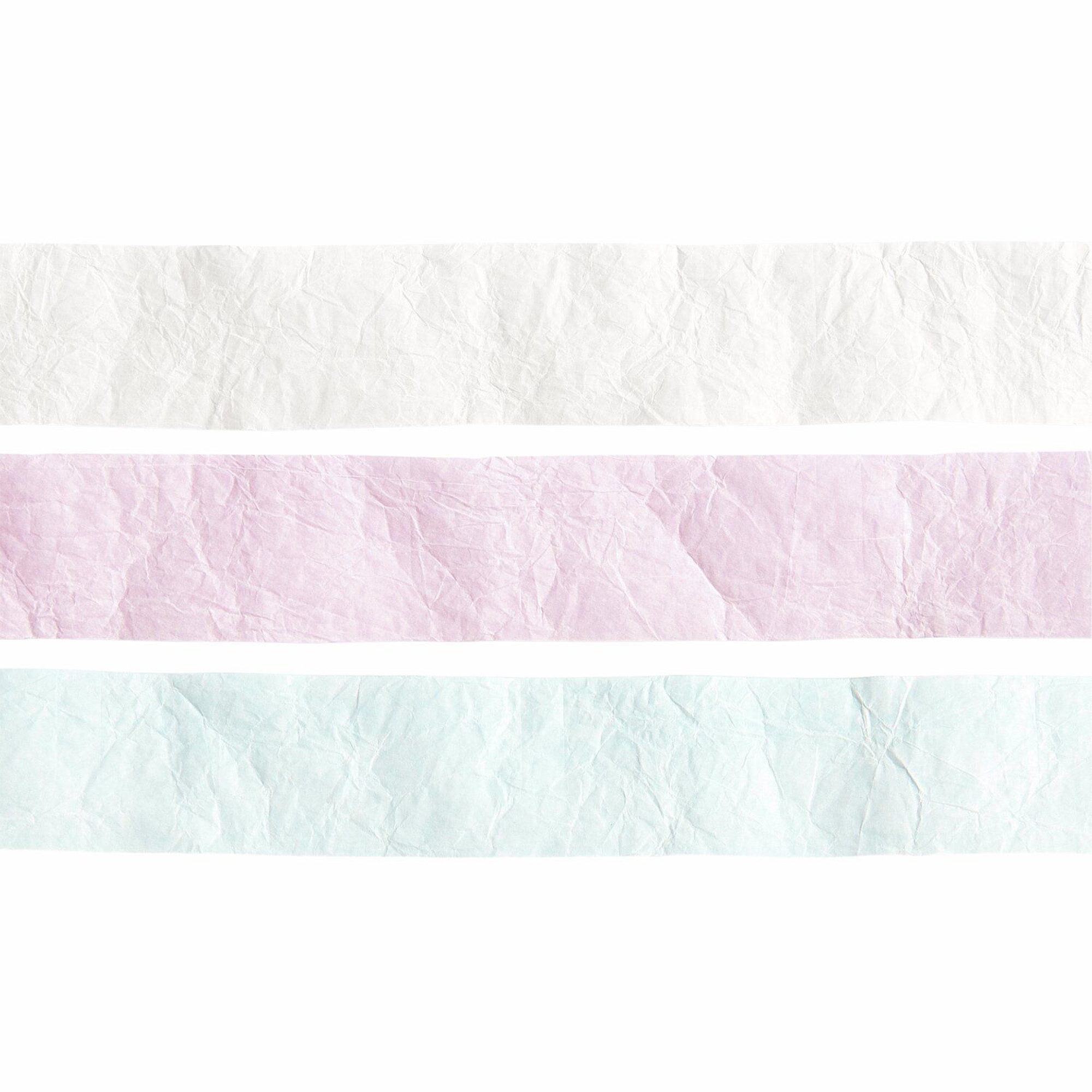 3 Knitter Papierbänder "Weiß/Rosa/Hellblau" Papier