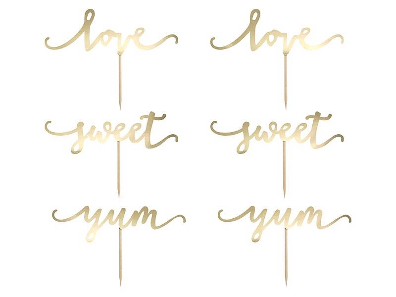 Cupcake Topper Love Gold 6 tlg. Cupcake Topper Love Gold 6 tlg.