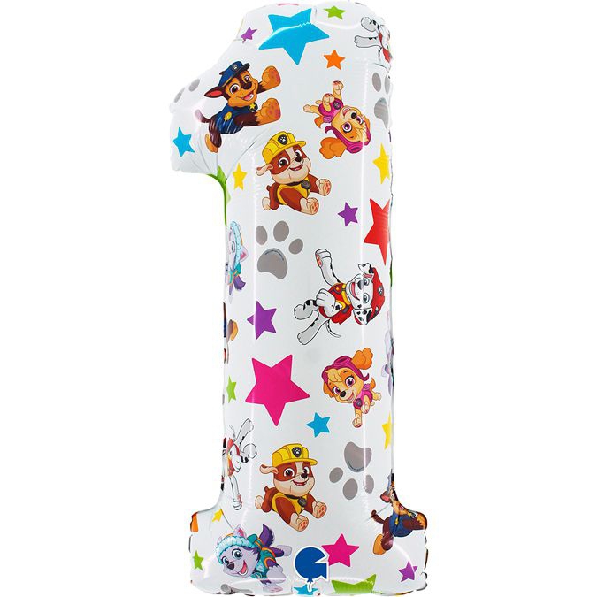 Folienballon Zahl 1 Paw Patrol 66cm Folienballon Zahl 1 Paw Patrol 66cm