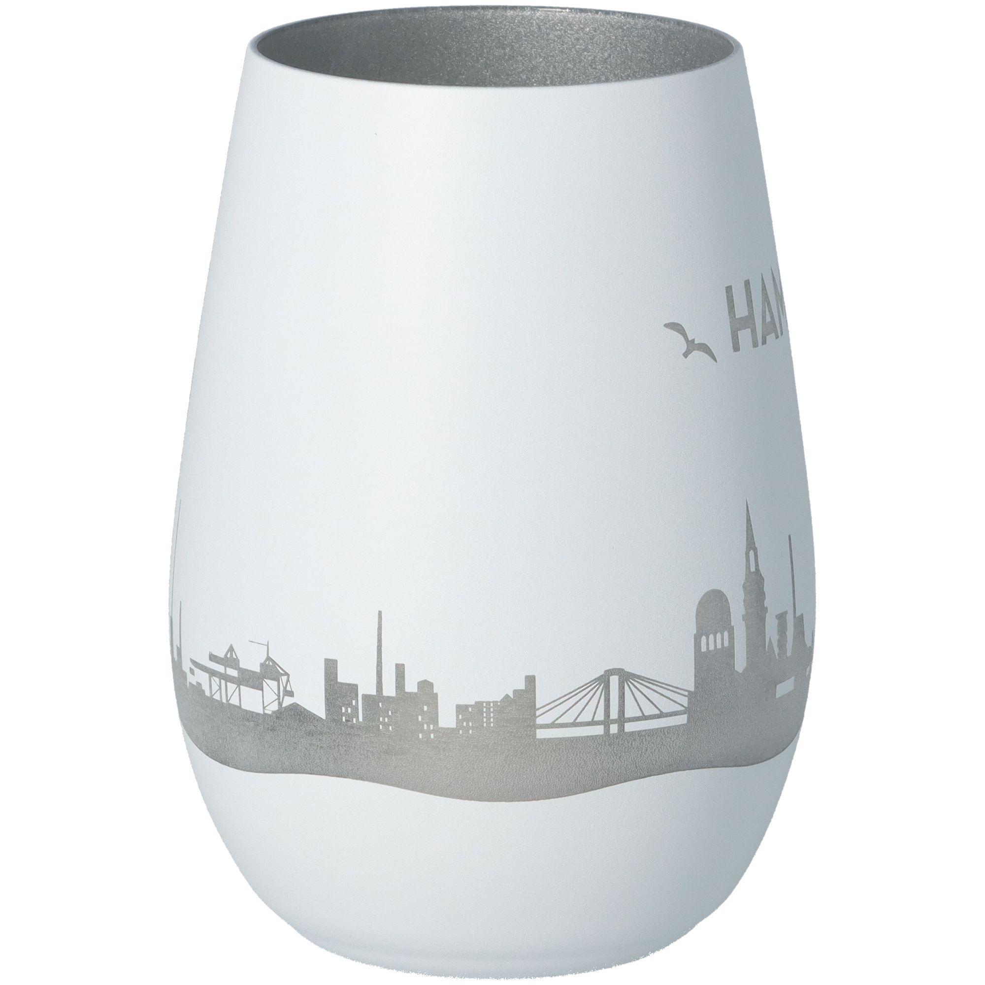 Windlicht Skyline Hamburg Weiß/Silber Windlicht Skyline Hamburg Weiß/Silber