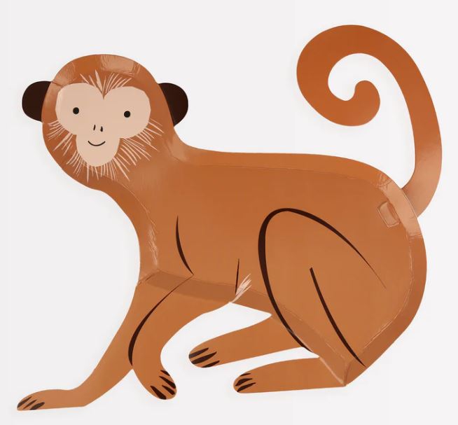 Meri Meri - 8 Pappteller "Affe" Meri Meri - 8 Pappteller "Affe"