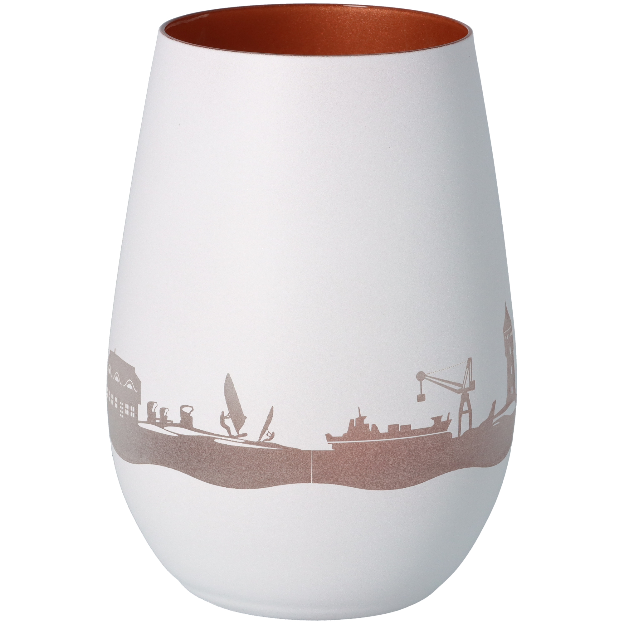 Windlicht Skyline Cuxhaven Weiß/Bronze Windlicht Skyline Cuxhaven Weiß/Bronze