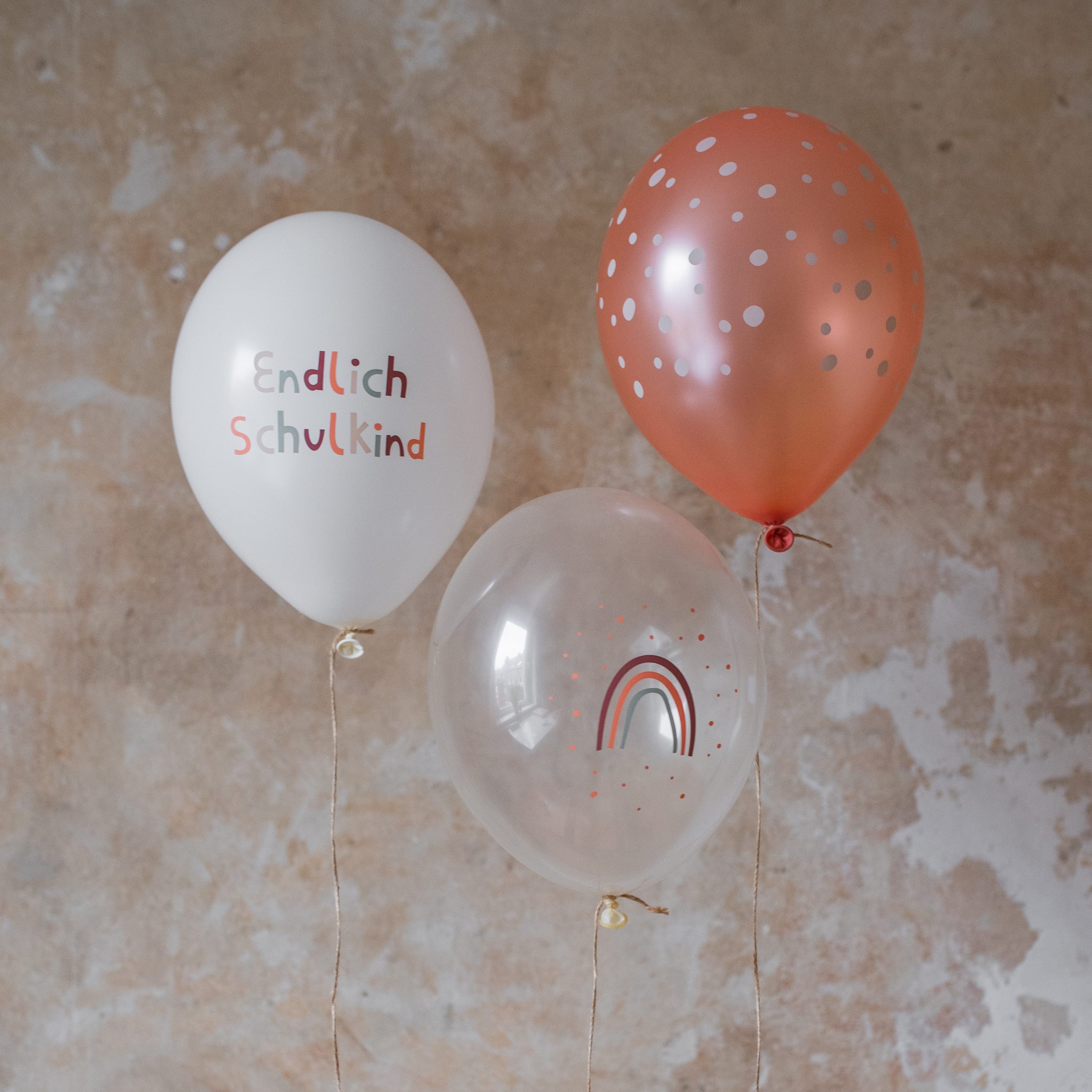12 Latexballons zur Einschulung "Endlich Schulkind"