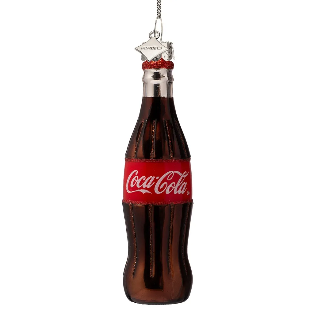 Coca-Cola Flasche, Glasflasche, Rotes Etikett, Miniaturornament, Anhänger