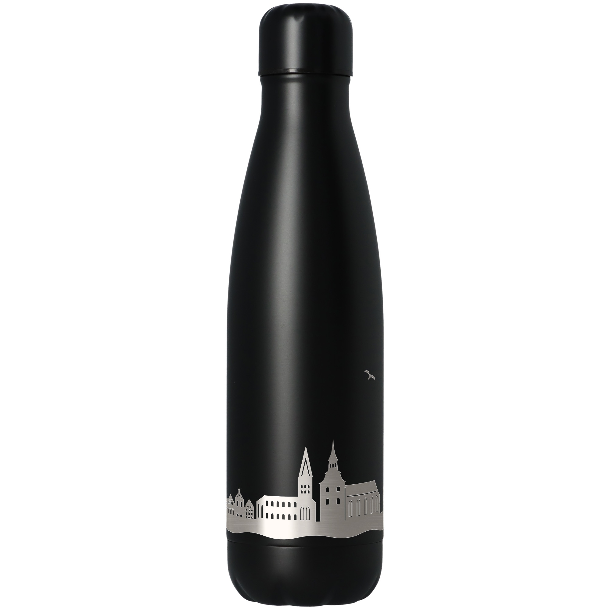 Trinkflasche Skyline Lüneburg Schwarz 500ml Flasche, Wasserflasche