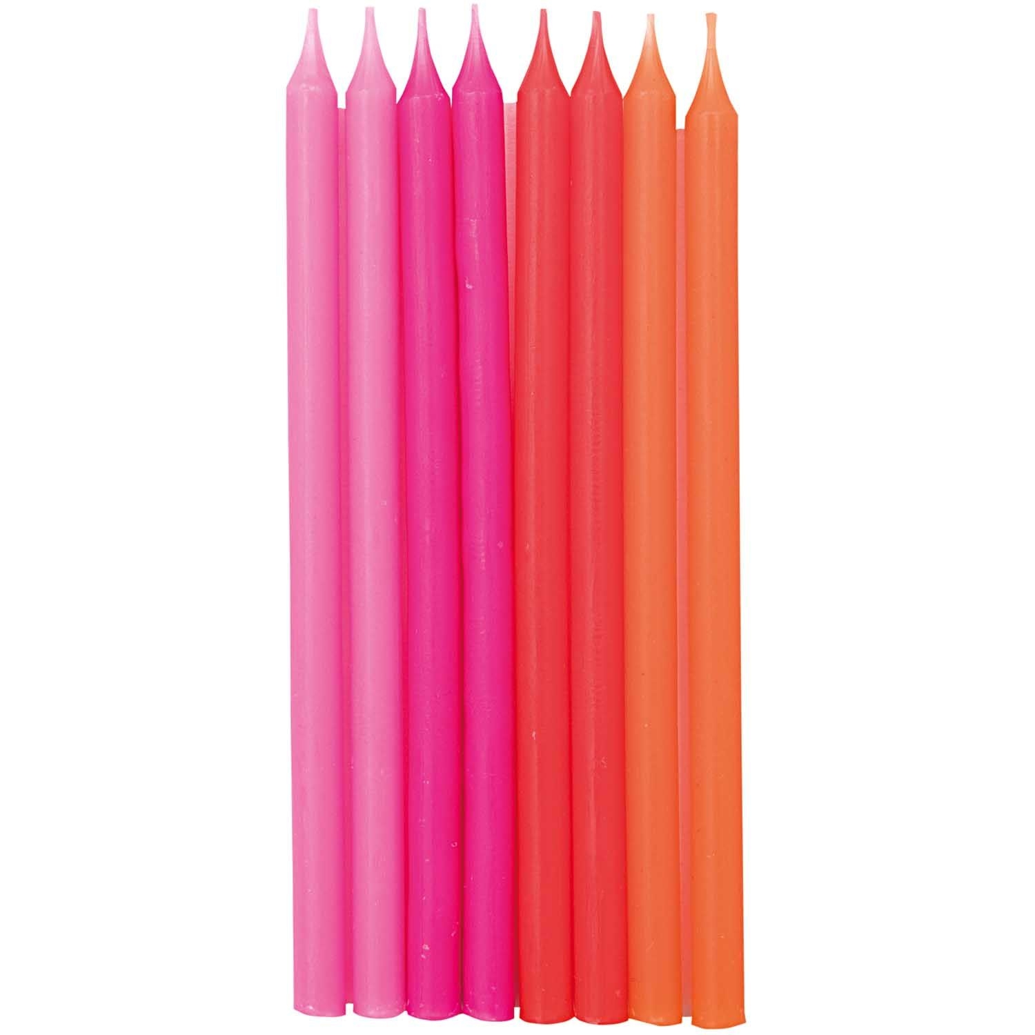 16 Kuchenkerzen in Neon