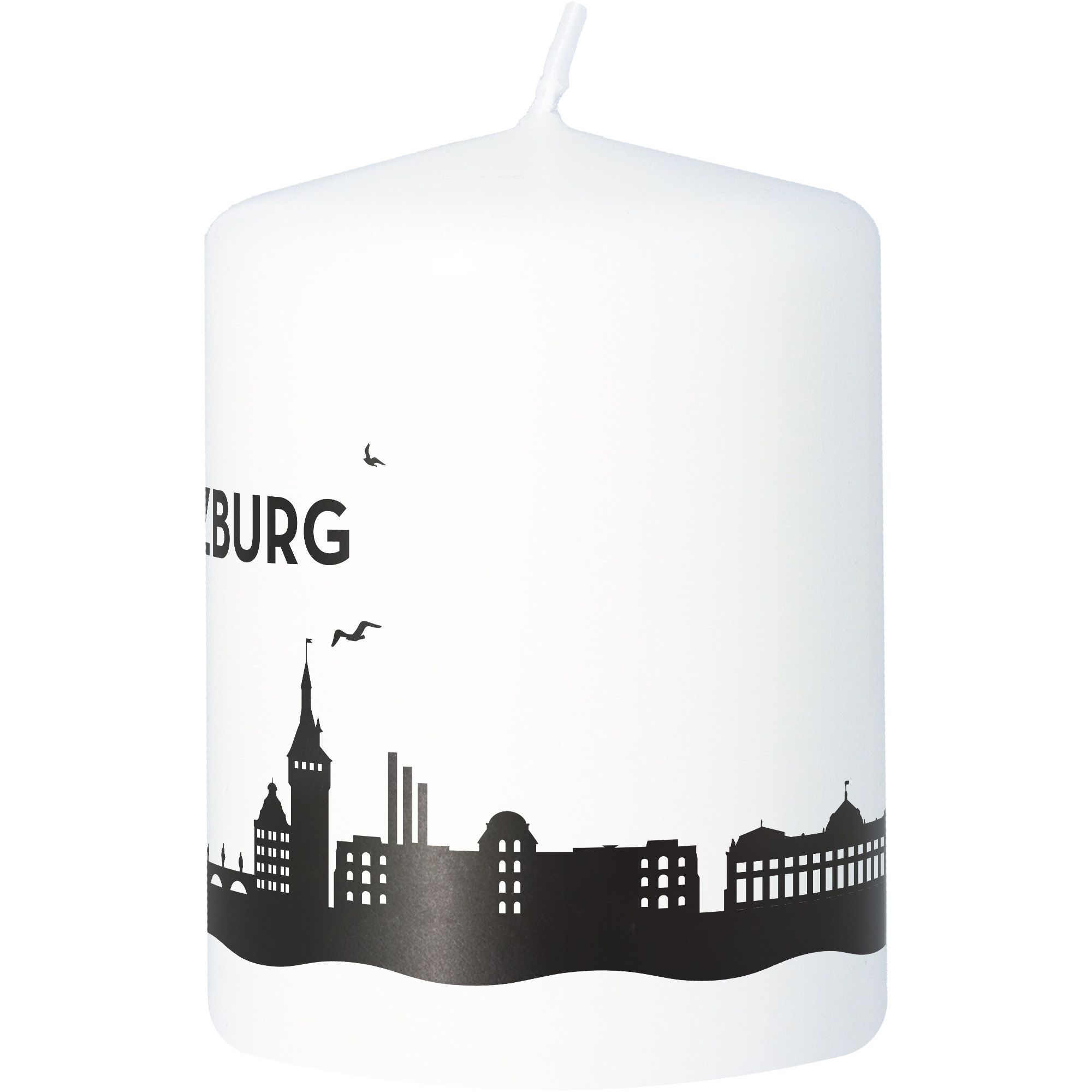 Stumpenkerze Skyline Würzburg Weiß Stumpenkerze Skyline Würzburg Weiß