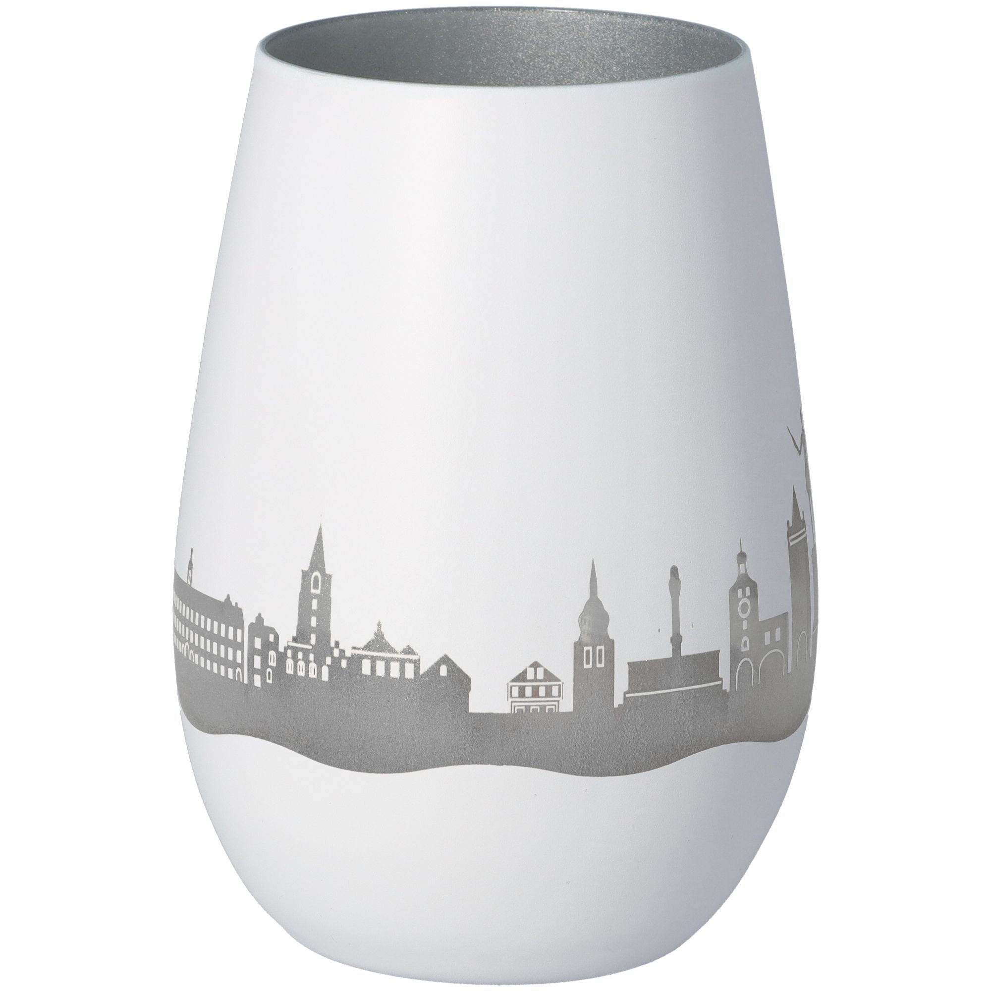 Windlicht Skyline Regensburg Weiß/Silber Windlicht Skyline Regensburg Weiß/Silber