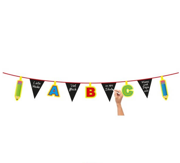 Tafel-Wimpelkette zur Einschulung Tafel-Wimpelkette zur Einschulung