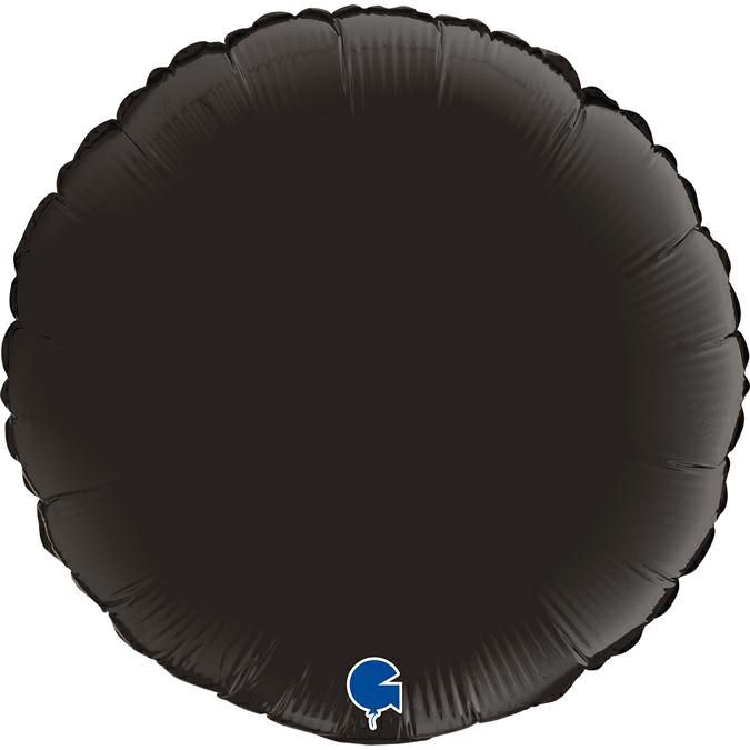 Folienballon Rund Satin Fumé Schwarz 45cm